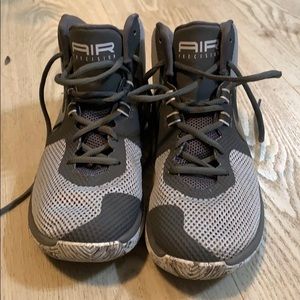 Grey Nike basketball shoes